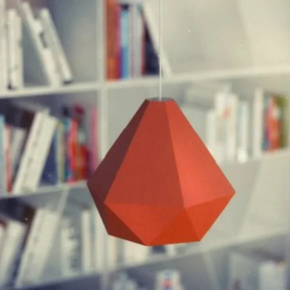 ๐ New - IKEA 2X JOXTORP Lampshade Geo Origami Prism Design Orange - Picture 6 of 6